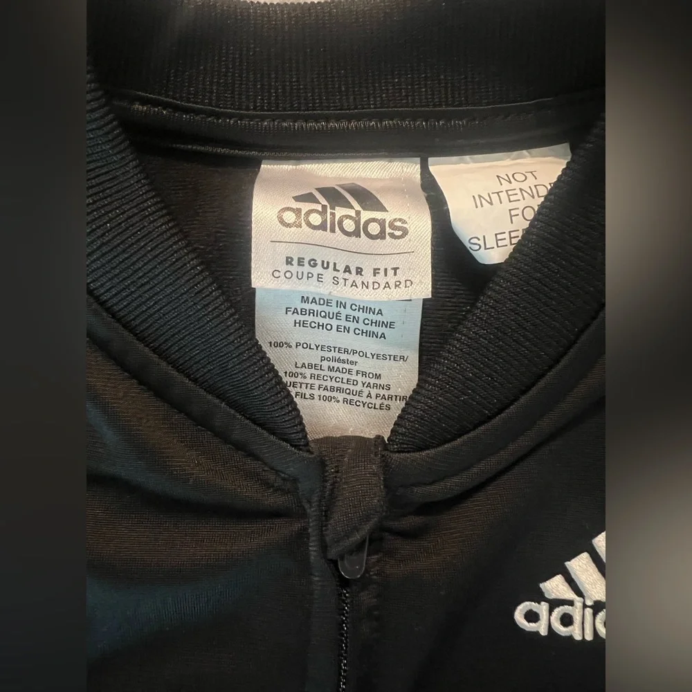Adidas Black White Long Sleeve 3 Stripe Tricot Coverall Size 24M (0805)